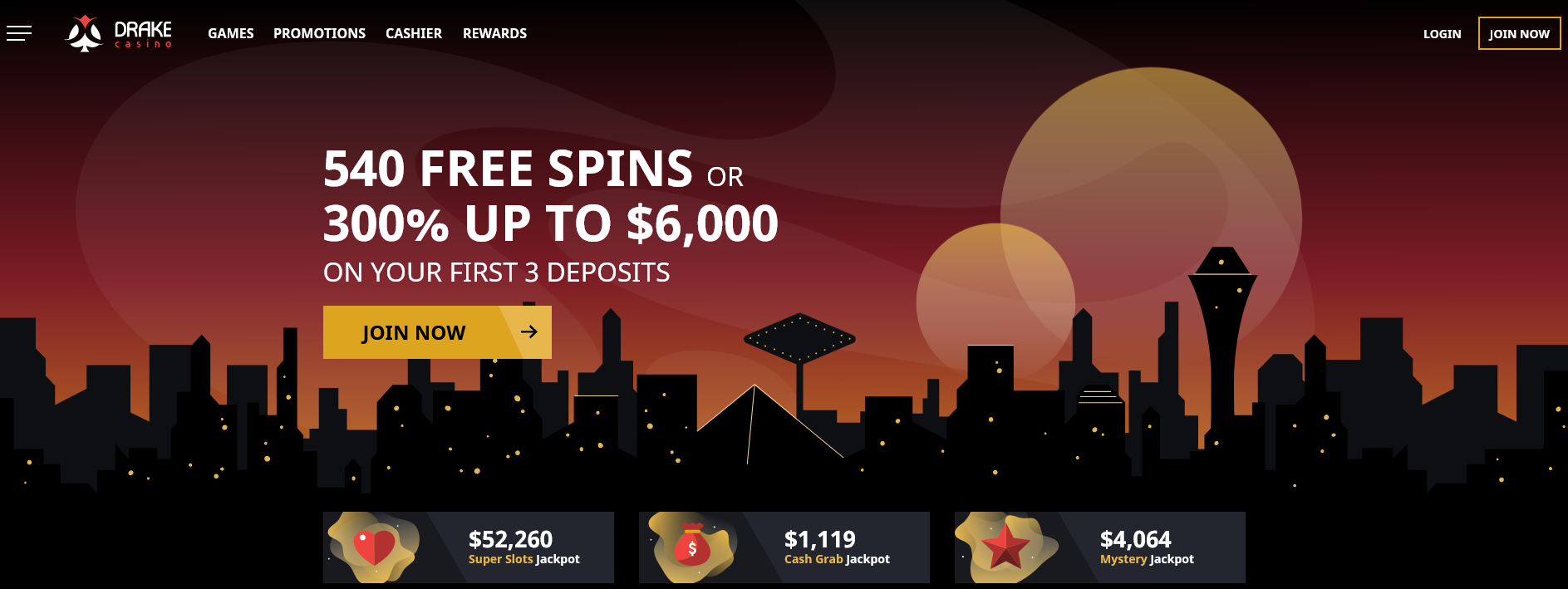 540 free
                                                          spins or 300%
                                                          up to $6,000
                                                          on your first
                                                          3 deposits