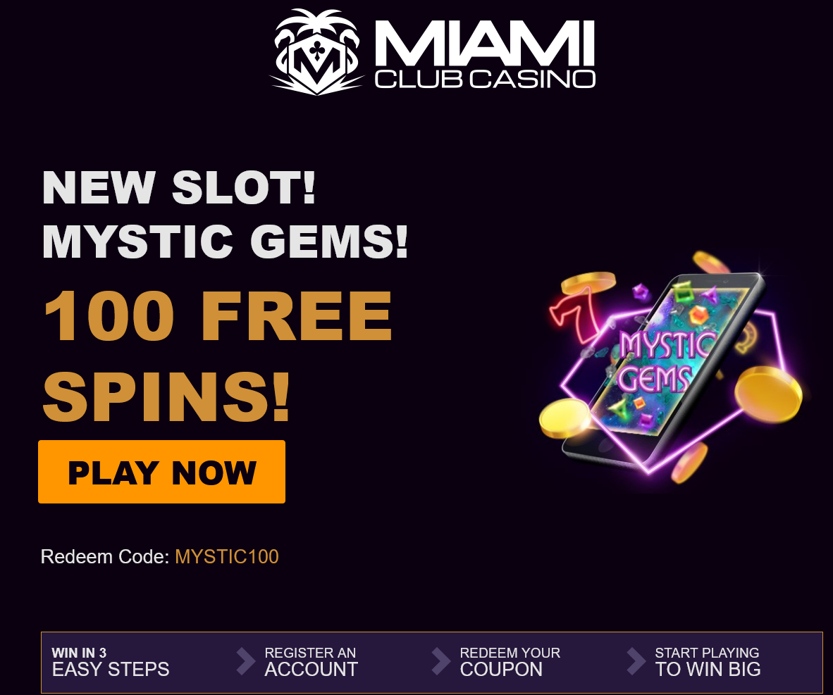New
                                        slot! Mystic Gems! 100 Free
                                        Spins!