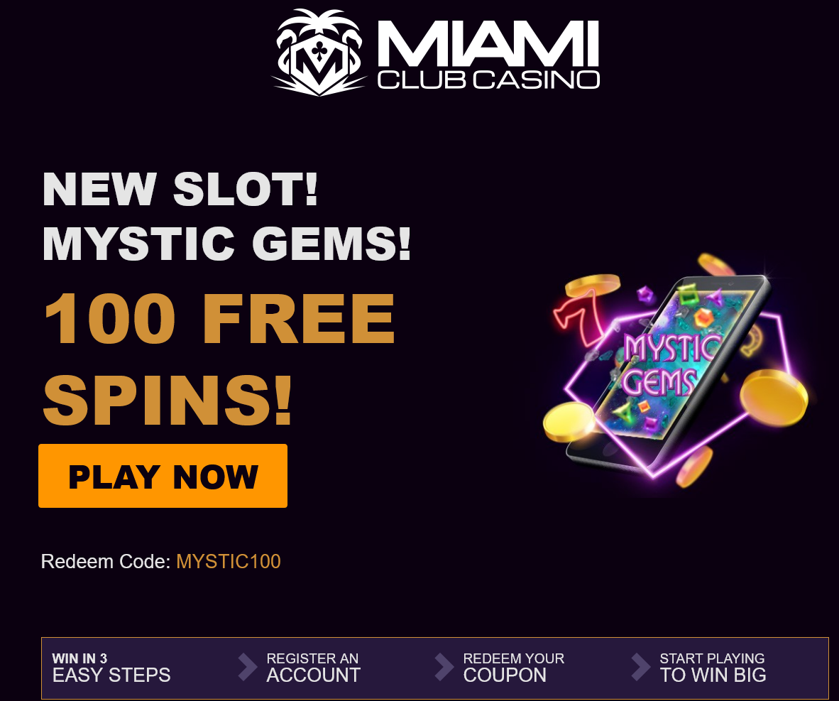 New slot! Mystic Gems!
                                            100 Free Spins!